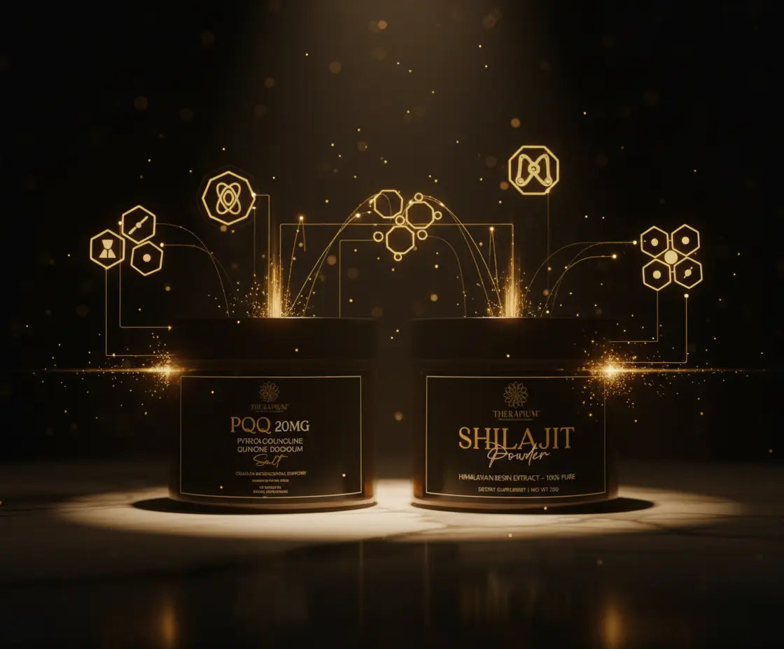 THERAPIUM™ Vitality Stack – Shilajit Powder 30g + PQQ Capsules (30) Therapium
